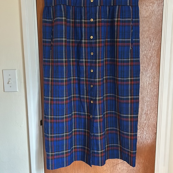 Vintage Pendleton Wool plaid tartan vest top maxi dress with pockets L XL - Picture 5 of 8